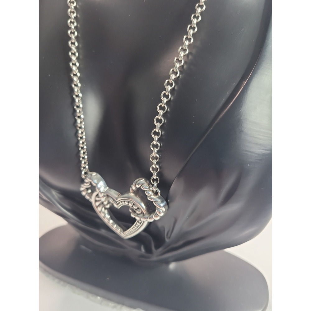 Brighton Silver Plated Interlocking Open Heart Pendant Necklace - Picture 4 of 13